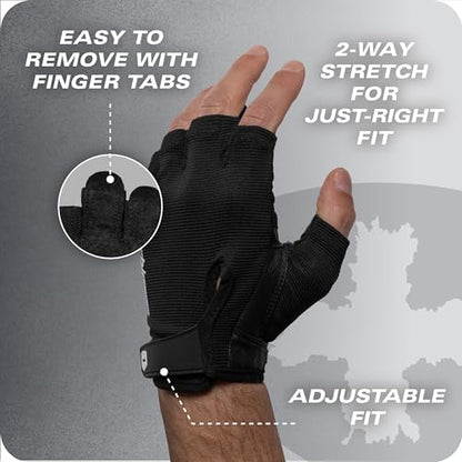 Power Gloves 3.0 - Durable Half Finger Weightlifting Gloves with Adjustable Wrist Closure, Breathable Leather Palm, Men's - color: Green, size: X-Large