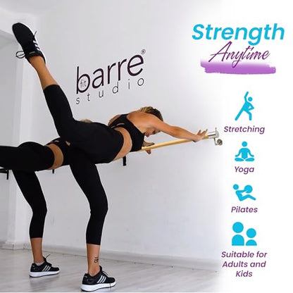 Wall-Mounted Ballet Barre 2ft and 4ft– Portable Dance Bar for Home or Studio –Ballet Bar Wall Mount for Stretching, Yoga, Pilates and Flexibility Training – Suitable for Adults and Kids