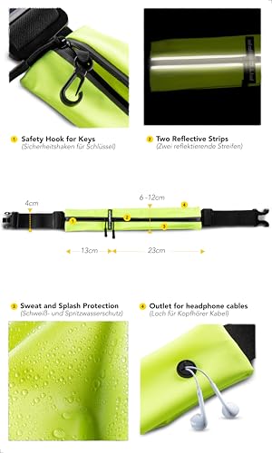 Fitgriff® Running Belt for Men & Women - Secure Jogging Pouch for Phone, Keys & Essentials - For All Cell Phones