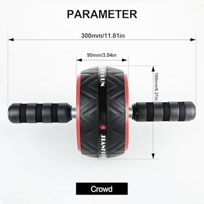 Ab Roller Wheel with Knee Pad, Ab Wheel Roller for Abs Workout & Core Strength Training, Dual Wheel Abdominal Exercise Equipment for Home Gym Fitness for Men & Women