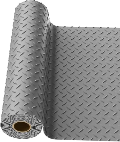 4x10 FT Garage Floor Mat, 2.8mm Thickened Diamond Plate - color: Gray, size: 4x10 FT
