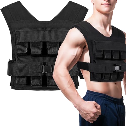 35lbs Adjustable Weighted Vest for Men - Iron Weighted Vest for Strength Training, Running, Exercise, Muscle Building & Weight Loss