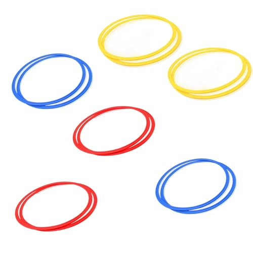 12 Piece Brightly Colored Sports Training Rings Soccer Training Accessories for Speed and Footworks Development Fitness Speed Rings