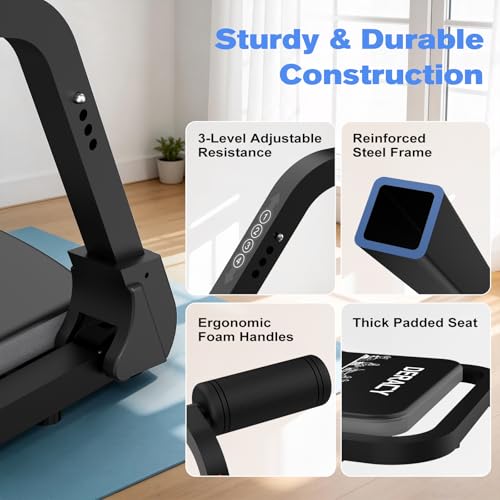 DERACY Sit Up Exercise Equipment, Adjustable Ab Machine, Multi-Functional Sit Up Machine, Ab Workout Equipment, Ab Trainer Machine for Women Men - color: BLACK GRAY