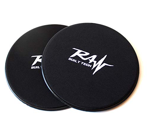 Abdominal Core Sliders - Set of 2 Fitness Glide Plates - Great for Abs, Crossfit, Cross Training, Push-ups and Planks - Full Body Core Exercise - Dual Sided Design Works on Any Surface