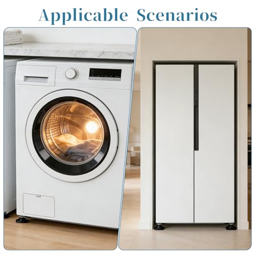 Washing Machine Anti Vibration Pads 4 PCS Anti Vibration Pads for Washing Machine Shock Absorbing Mat-Square Prevent Washer & Dryer Moving Exercise Equipment Shaking Walking Floor Protector