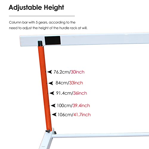 Height Adjustable Hurdles, Adjustable Speed Agility Hurdles, Heavy Duty Metal Fitness & Obstacle Training Equipment, Football Track and Field Training Jumping Bar Set, A
