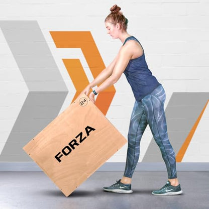 FORZA 3-in-1 Plyometric Jump Box – Strength Training Equipment | Indoor Wooden Box Training Tool | 20" 24" 30" (51cm 61cm 76cm) Plyo Box