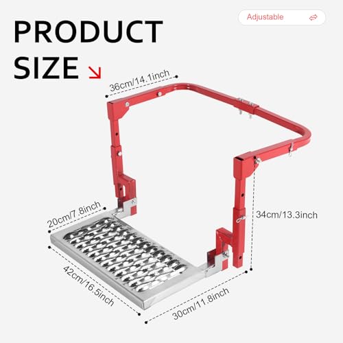 Heavy Duty Folding Tire Step for Truck SUV RV, Adjustable Tire Mounted Step