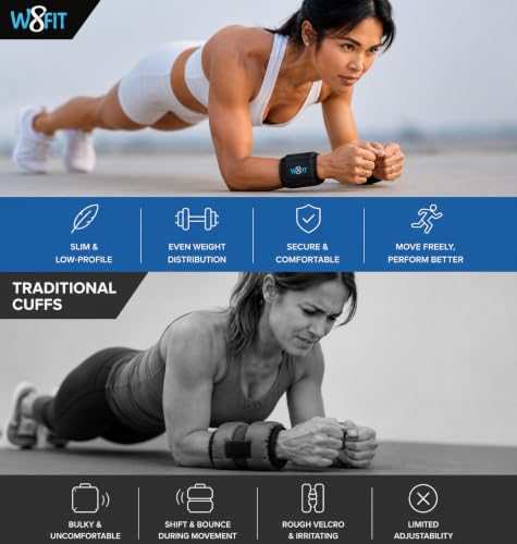 W8FIT Adjustable Wearable Wrist Arm Weights for Walking, Fitness, and Physical Therapy - size: LARGE 3.4 LBS PAIR (1.7 LBS each)