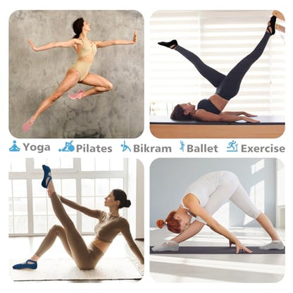 BKP Yoga Socks for Women,Pilates Socks Non Slip Grip Socks Suitable for Ballet,Plasticity,Dance,Home,Training
