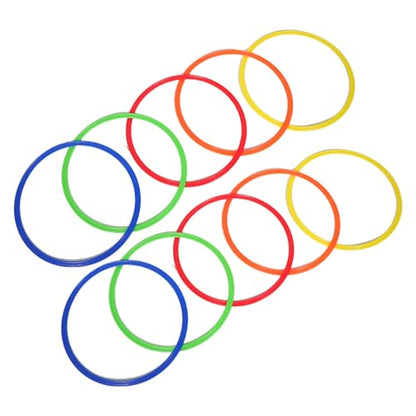 ORFOFE 10pcs Football Agility Rings Plastic Speed Training Hoops for Soccer Agility Drills and Coordination Practice