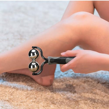 Nobility Massage Ball Roller– Ice Cold and Hot for Deep Tissue and Sore Muscle Relief of Stiffness and Stress, Body, Neck, Back, Foot, Plantar Double Grey