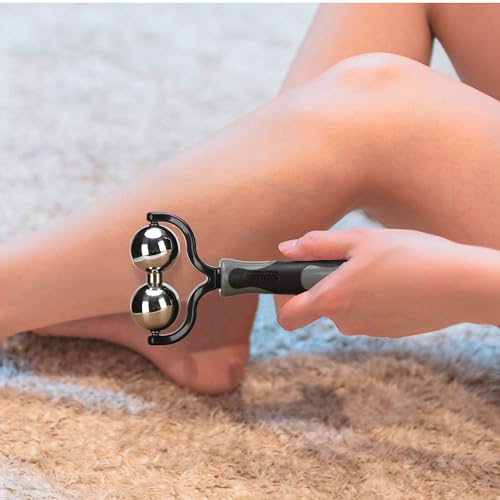 Nobility Massage Ball Roller– Ice Cold and Hot for Deep Tissue and Sore Muscle Relief of Stiffness and Stress, Body, Neck, Back, Foot, Plantar Double Grey - color: Grey