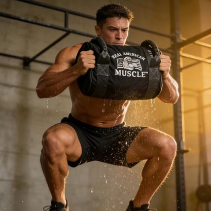 Weighted Sandbag – Compact 12” Design for Explosive Kettlebell-Style Training – Heavy Duty Strength & Conditioning Bag