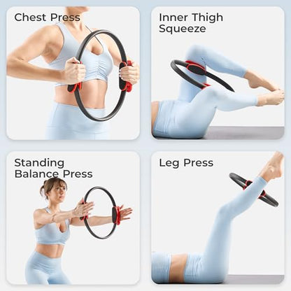 Sunny Health & Fitness 15” Pilates Ring, Resistance Circle for Toning