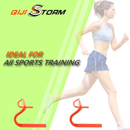 10 Pcs 6" Speed Agility Training Hurdles with 6 Marker Cone Durable Training Hurdle Agility Plyometric All Purpose Speed Hurdle Equipment for Athletes Soccer Basketball Football Practice