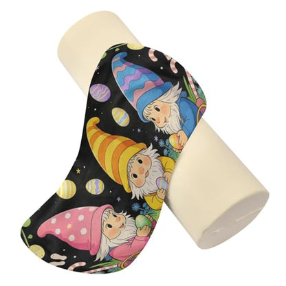 KLL Cute Gnome Easter Bolster Pillow for Legs Firm Neck Roll Pillow Protector Round Foam Roller for Back Bolster Cover with Zipper