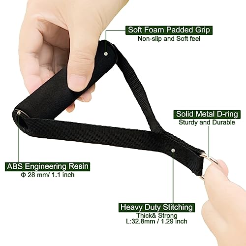 Resistance Loop Exercise Bands Exercise Bands for Home Fitness, Stretching, Strength Training, Physical Therapy,Elastic Workout Bands for Women Men Kids - color: Black-2x Handles, style: Handles