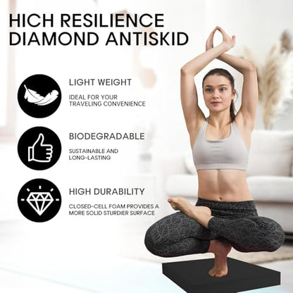 Exercise Balance Pad，Balance Foam Mat for Physical Therapy Equipment & Strength Stability Training, Slip Resistant Foam Mat for Yoga, Pilates, Meditation，Gardening knee pads - color: black