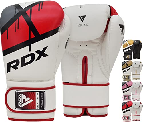 RDX Boxing Gloves EGO, Sparring Muay Thai Kickboxing MMA Heavy Training Mitts, Maya Hide Leather, Ventilated, Long Support, Punching Bag Workout Pads, Men Women Adult 8 10 12 14 16 oz - color: RED, size: 12OZ