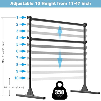 4FT/5FT/6FT Height Adjustable Freestanding Ballet Barre with Fabric Sleeve Portable Double Ballet Bar 350 lbs Capacity Heavy Duty Dance Barre for Home Workout, Stretch - color: 4FT Ballet Barre Only