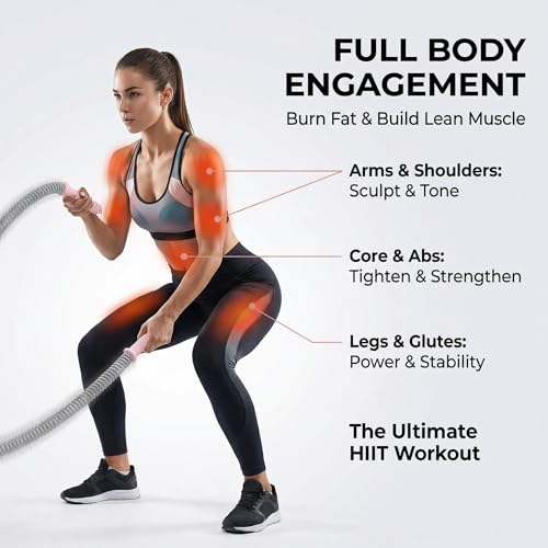 Portable Cordless Training Rope - Full-Body Workout Equipment for Home Gym, HIIT, and Travel-Pink