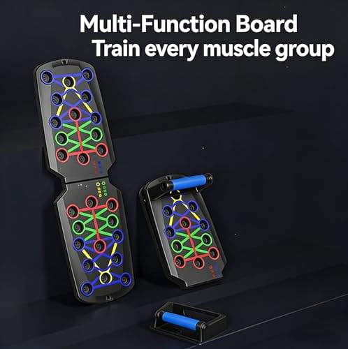 Multi-Function Push Up Board, Portable Home Fitness Equipment, for Father Papá Easter, Color-Coded Push Up Stand for Full Body Chest, Shoulder, Back & Arm Muscle Training