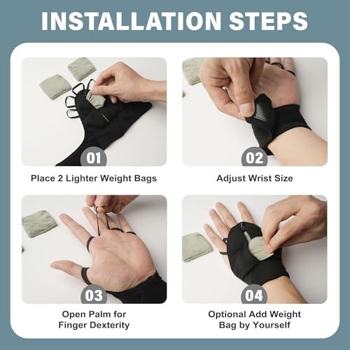 Weighted Gloves for Tremors-Adjustable Hand Gloves Stability Aid for Parkinson's Hand Tremors, Enhanced Grip & Writing Support for Elderly - size: Set Small