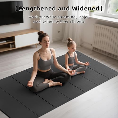 PAIDU Foldable Yoga Mat thick- 2/5" (10MM) TPE Non-Slip Design, Quick Fold，Easy Storage, 75x40 Extra Long/Wide for Indoor Yoga, Pilates and Outdoor Travel Workouts