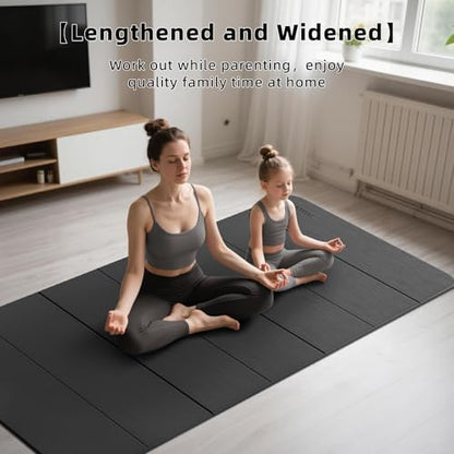 PAIDU Foldable Yoga Mat thick- 2/5" (10MM) TPE Non-Slip Design, Quick Fold，Easy Storage, 75x40 Extra Long/Wide for Indoor Yoga, Pilates and Outdoor Travel Workouts
