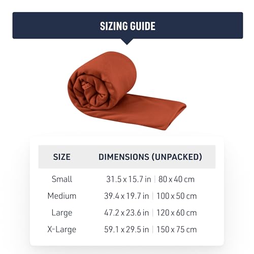 Sea to Summit Portable Pocket Towel for Camping, Gym, and Travel - color: Desert, style: Large