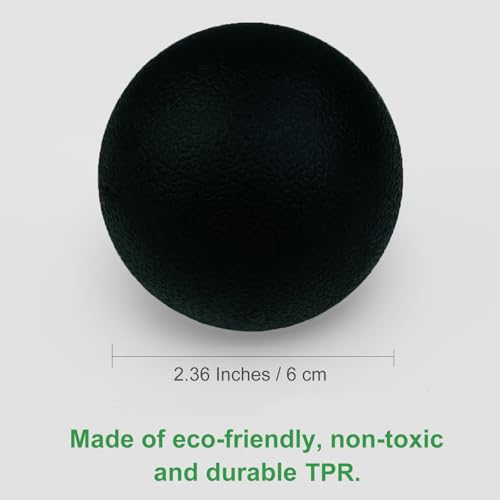 SIMPLECOOL Hard Massage Ball Lacrosse Ball Size Fascia Balls, 2 Pack, Black - color: Black