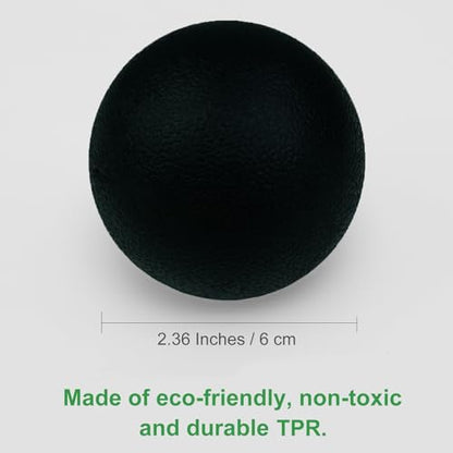 SIMPLECOOL Hard Massage Ball Lacrosse Ball Size Fascia Balls, 2 Pack, Black - color: Black