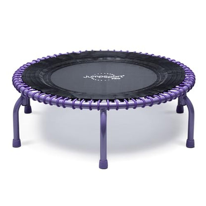 JumpSport 350 PRO 39 Inch Fitness Trampoline Indoor Rebounder Cardio Workout Equipment 300 lb Capacity - color: Black, Purple