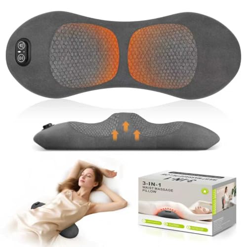 Rechargeable Cordless Lower Back Massager with Heat & Vibration - 3-in-1 Dynamic Lumbar Traction Device for Spine Decompression, Comfort & Muscle Tension Relief