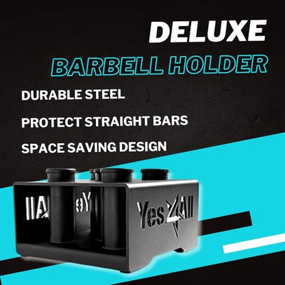 Yes4All Vertical Storage Rack, Home Gym Organizer, Barbell & Dumbbell Rack for 2-inch Olympic & Curl Bars - color: C. Black