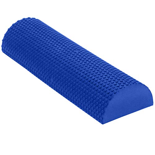 High Density EVA Foam Roller for Physical Therapy – Deep Tissue Massager with Textured Bumps for Myofascial Release & Fitness Training - Lightweight & Durable 18" Half Foam Roller – Made in the USA - size: 18" Half Roller