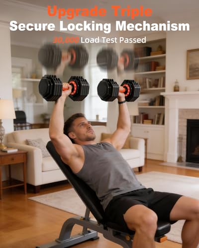 2026 Upgrade Adjustable Dumbbell Set 25lb/50lb, Small Increment in 3-6lb, 1 Hand Quick-Dial, 10-in-1 Adjustable Dumbbells with Tray, Anti-Slip Grip for Home Gym HIIT Strength Training - color: 25LB Pair