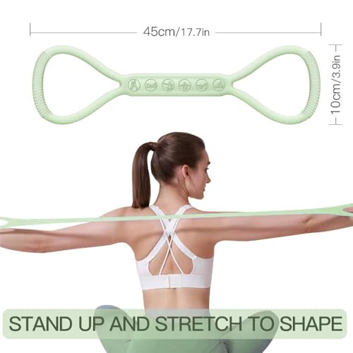 2026 Upgraded Figure 8 Resistance Band for Physical Therapy, Shoulder Back Arm Exercise Bands, 3 Resistance Levels for 15 25 35lb for Kids Adult Elderly - color: 35LB Green