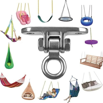 Heavy Duty Swing Hanger for 1000 LBS Capacity Hammock Hanger 180° Swing Stainless Steel Swing Hardware Accessories for Porch Playground Yoga Sand Bag - size: Pack 2