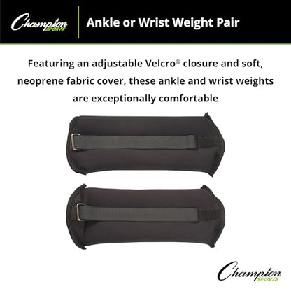 Champion Sports Soft Adjustable Ankle and Wrist Weights