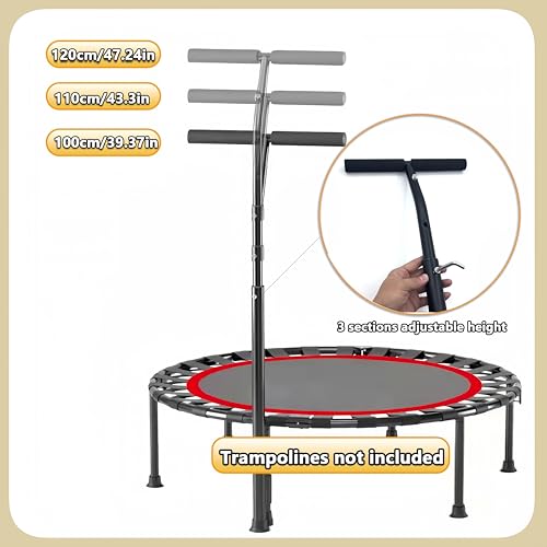Trampoline Handle Bar Rebounder Handle Bar for Round Fitness Trampolines Fits Foot Tubes up to 0.98IN-1.25IN Diameter (Trampoline not Included) Non-Slip Comfortable Handles