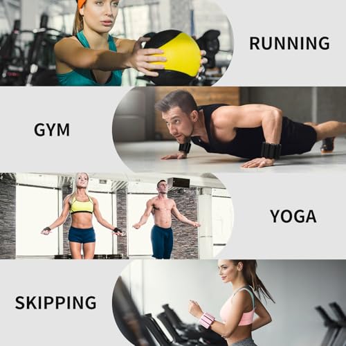 Ankle & Wrist Weights for Women – Adjustable Silicone Wrist & Ankle Weights, Wearable Arm/Leg Set for Pilates, Yoga, Walking & Strength Training (1 or 2lbs Pair Black or Pink)