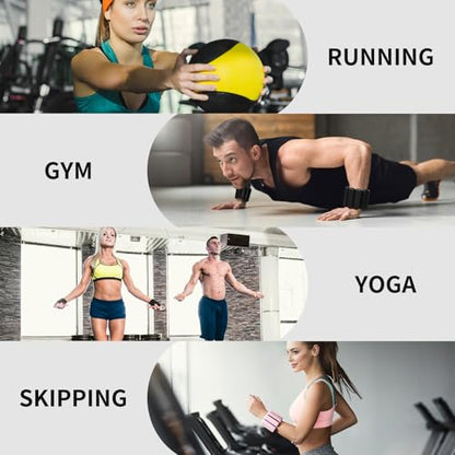 Ankle & Wrist Weights for Women – Adjustable Silicone Wrist & Ankle Weights, Wearable Arm/Leg Set for Pilates, Yoga, Walking & Strength Training (1 or 2lbs Pair Black or Pink)