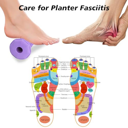 Purple Foot Massager Roller for Plantar Fasciitis, Arch & Heel Pain Relief - color: Purple Combination