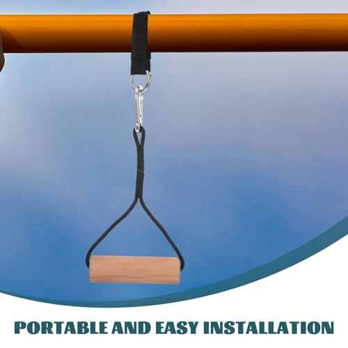 BESPORTBLE Gymnastics Rings with Adjustable Straps, Premium Wood Pull-up Training Bars, Outdoor Calisthenics Equipment for Arm Strength and Muscle Workout, 1 Pair for Home and Gym Use