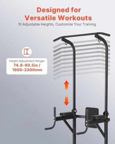 Power Tower Pull Up Bar, Assisted Pull Up Machine, Foldable Pull Up Bar and Dip Station, Portable Leg Lift Machine, Door Pullup Bar, Outdoor Indoor Chin Up Stand for Home Gym, Doorway Workout Equipment
