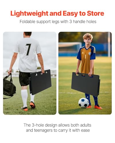 VEVOR Upgrade Soccer Rebounder Board, Mult-Adjustable Angles Portable Soccer Rebound Wall, Foldable Kickback Board, Soccer Practice Equipment, Ideal for Kids & Adults Passing & Shooting Drills - size: 40"X16"