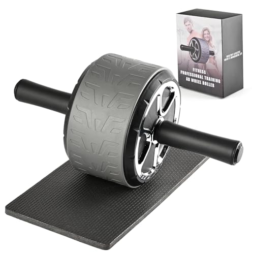 Ab Roller Wheel with Elbow Support and Kneeling Mat Automatic Rebound Abdominal Wheel Abs Workout Equipment for Home and Gym Exercise Roller for Core Workout